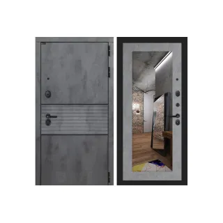 Входная металлическая дверь Лабиринт INFINITY с Зеркалом 18 - Бетон светлый